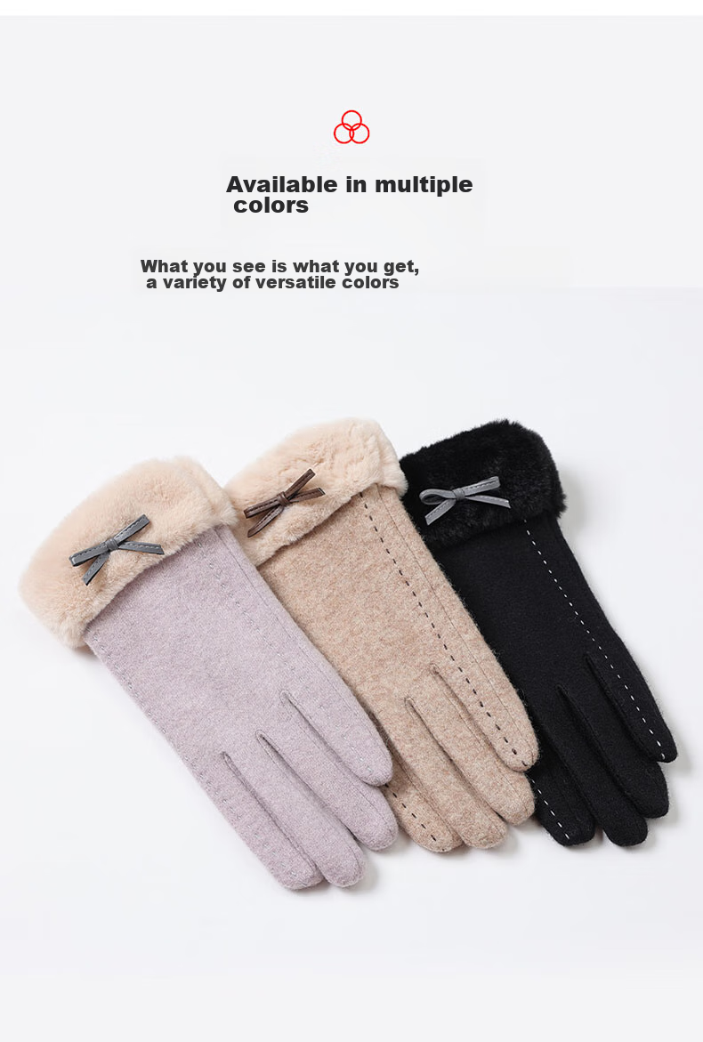 Hengyuanxiang Women's Warm Gloves, Winter Outdoor Wool-Lined Thickened Anti-Freeze Gloves, Birthday Gift for Girlfriend Or Wife 15
