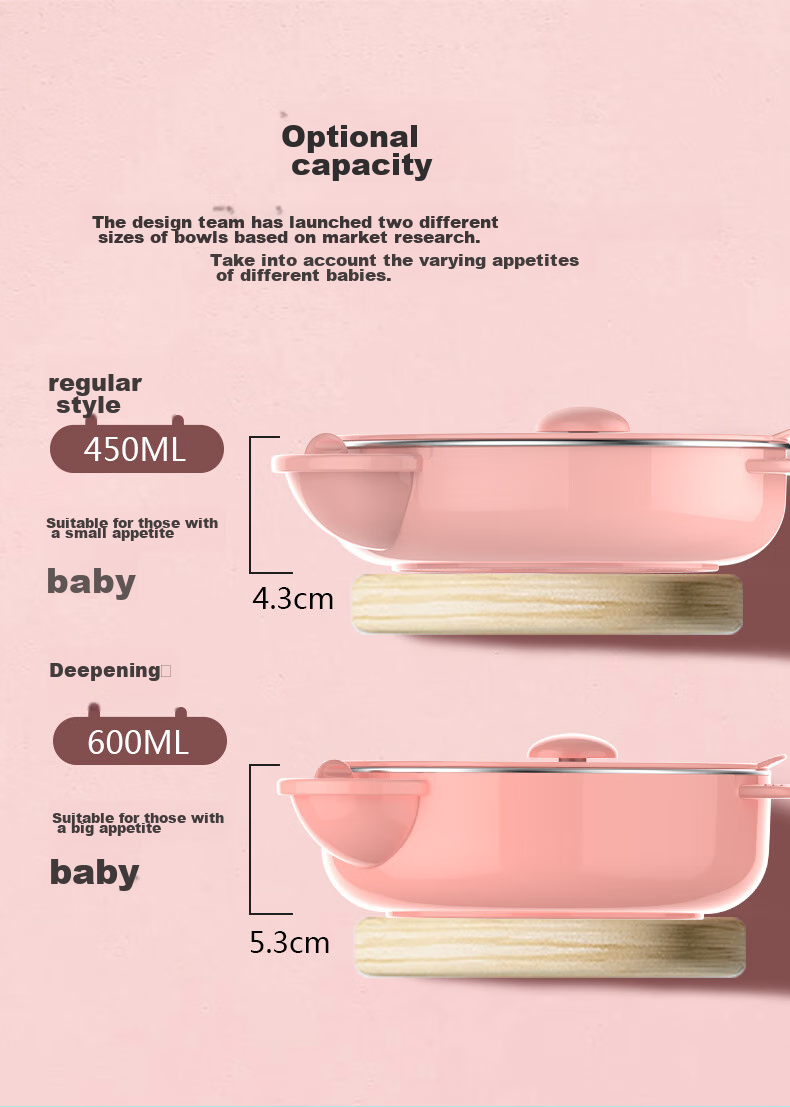 Albo Baby Divided Plate Infant Feeding Bowl with Suction Base Children's Tableware Insulated Water-Filled Bowl 15