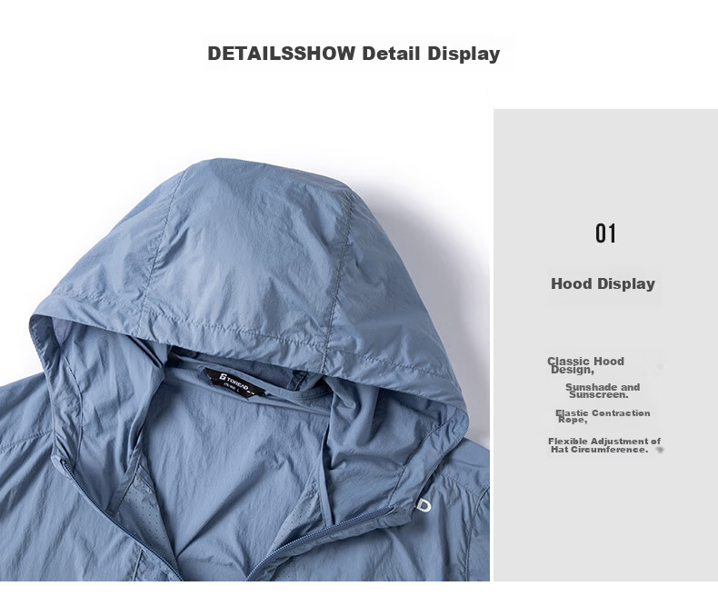 TOREAD Sun Protection Clothing, UV-Resistant, Lightweight, UPF50+, Breathable Skin Coat, Sun Protection Jacket, TAZZCN81842 34