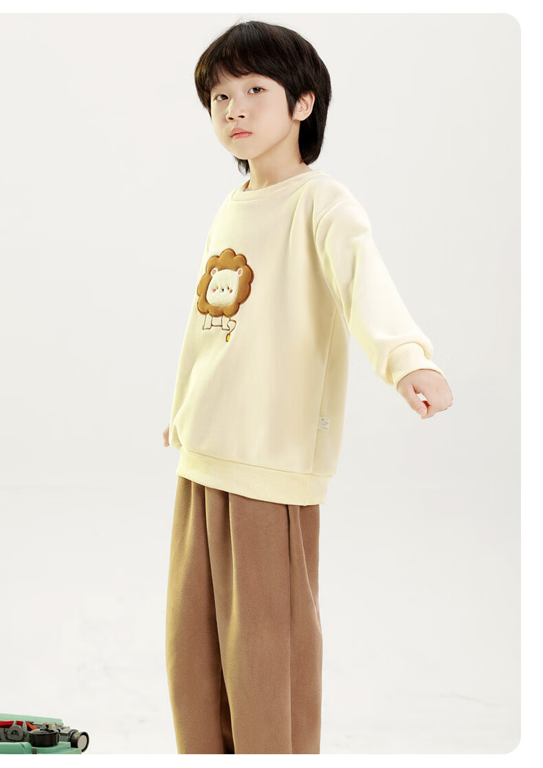 YUZHAOLIN Kids Winter Thickened Fleece Pajama Set Boys Girls Homewear Lion King 160 2