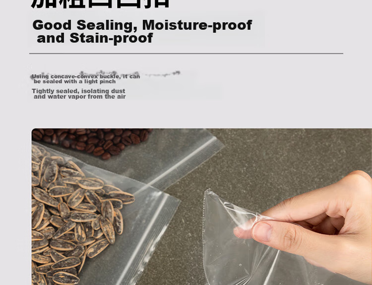 Deli Food Self-Sealing Bags Size 7 14*19cm Mask-Sized Waterproof Storage 40 Pieces (With Labels) 19253 8