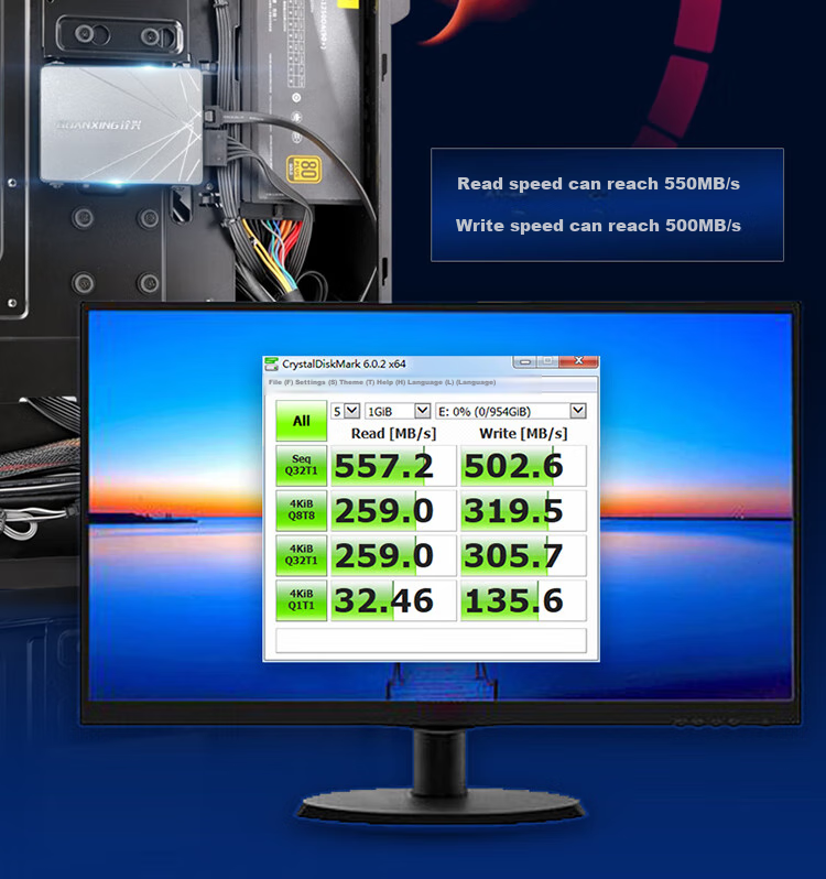 QUANXING 128GB SSD Solid State Drive SATA 3.0 Interface Read Speed up to 450MB/s Compatible with Desktop/laptop C201 3