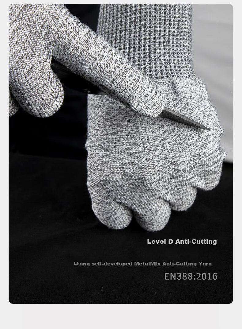 NXG Level 5 Cut-Resistant Gloves, PU Leather Kitchen Anti-Knife Cut Resistant, Non-Slip Wear-Resistant Breathable Tactical Anti-Cut, Men's Security Protective Gloves X02-L Size 6