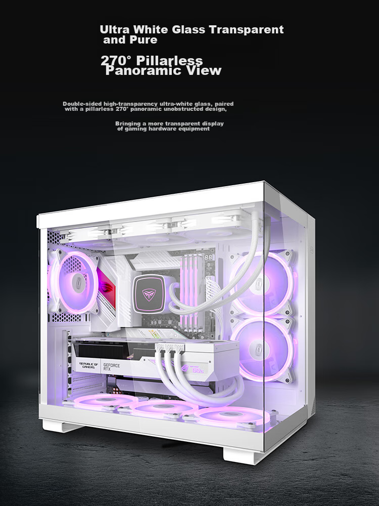 PCCOOLER Fenghua B310 Black Computer Case (MATX/Glass Side Panel/Supports 360mm Water Cooling/Large Ventilation Mesh) 5