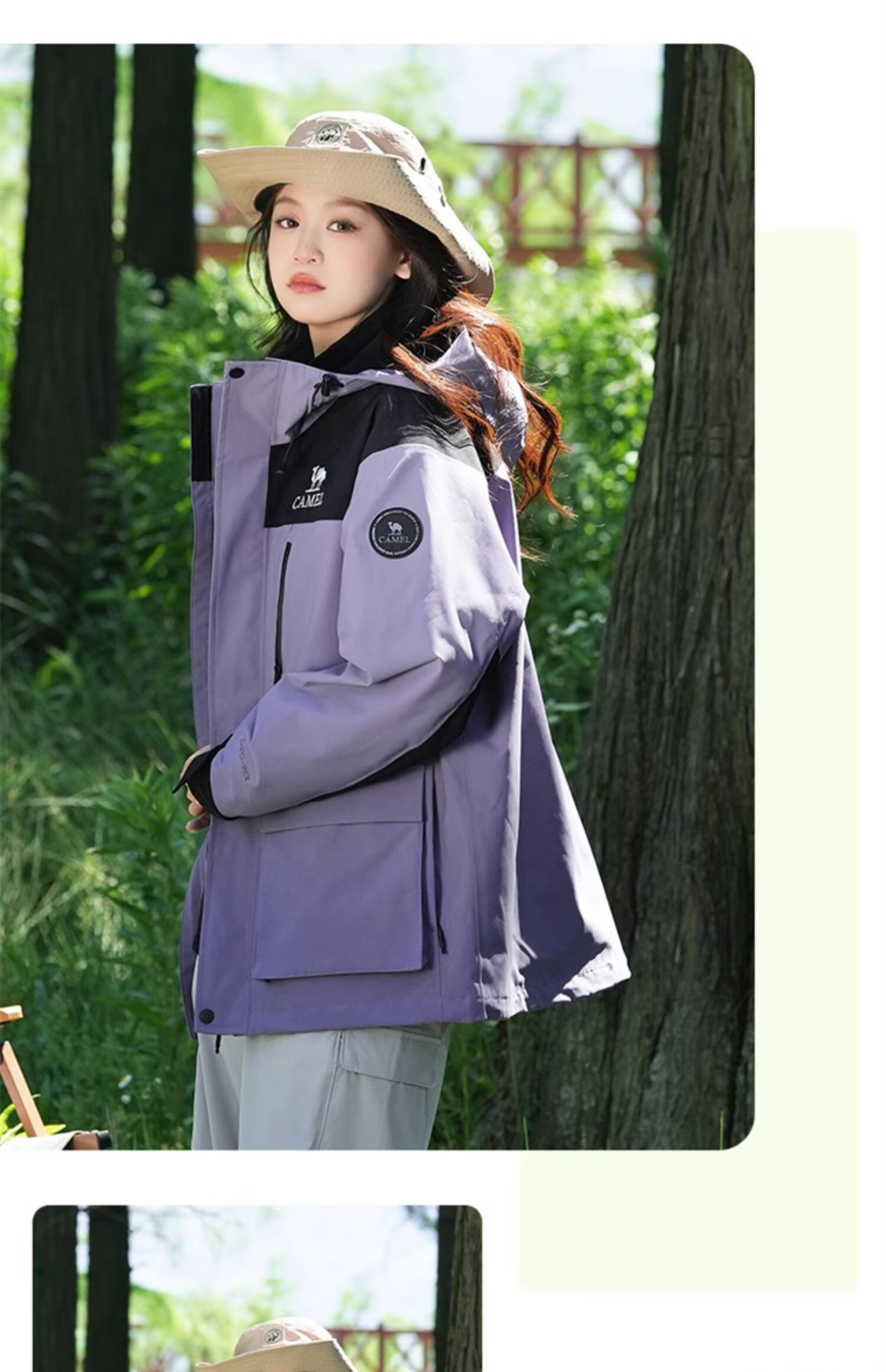 CAMEL Three-In Outdoor Jacket, Hiking Windproof Waterproof Coat, Camping Trekking Outerwear, O606, Phantom Black, XL 20