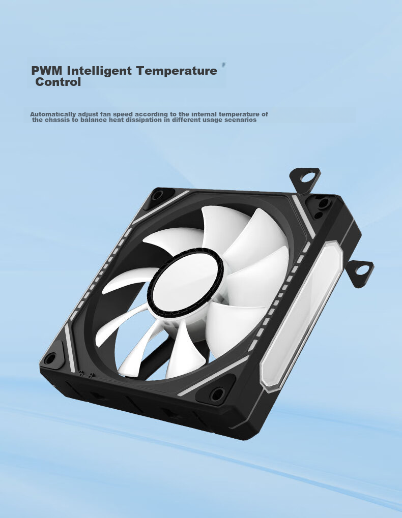 PowerTrain Prism PLUS Building Block Fan, White Straight Blade, ARGB Lighting Synchronization, 12CM Desktop Computer Tower Water Cooling Fan, Infinite Mirror Light Effect, Single Pack Versio 10
