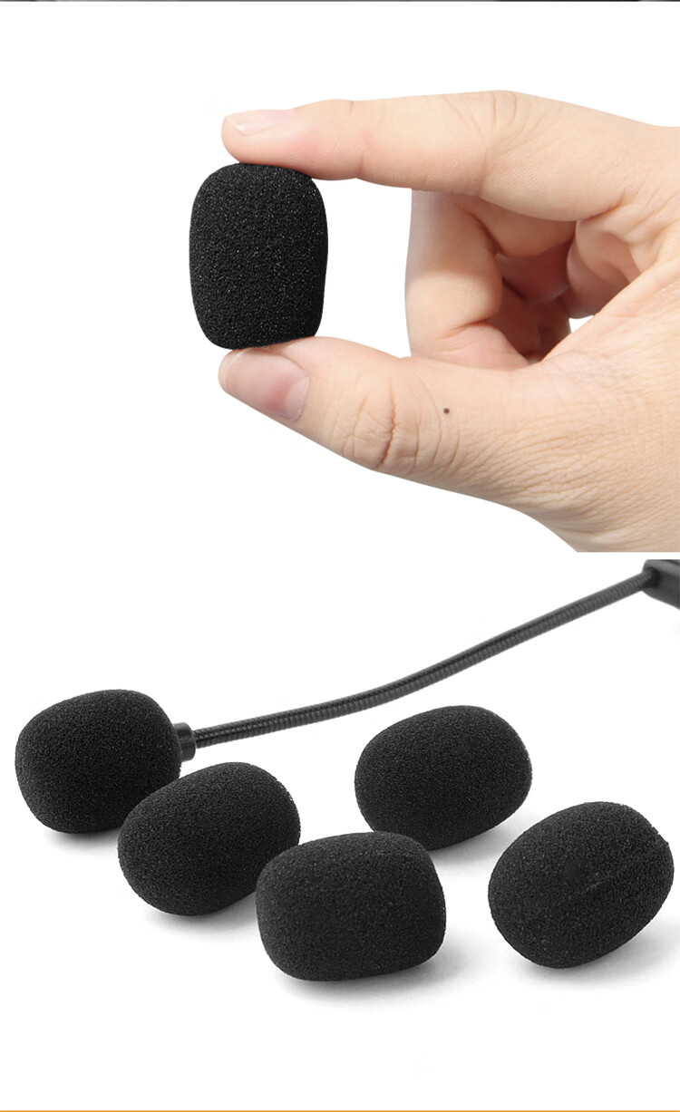 NINTAUS Small Honey Head-Mounted Microphone Amplifier, Microphone Cover, Foam Protective Case, Earphone Clip, Computer Microphone Universal Windproof Noise-Proof Protective Cover SM1 10-Pack 8