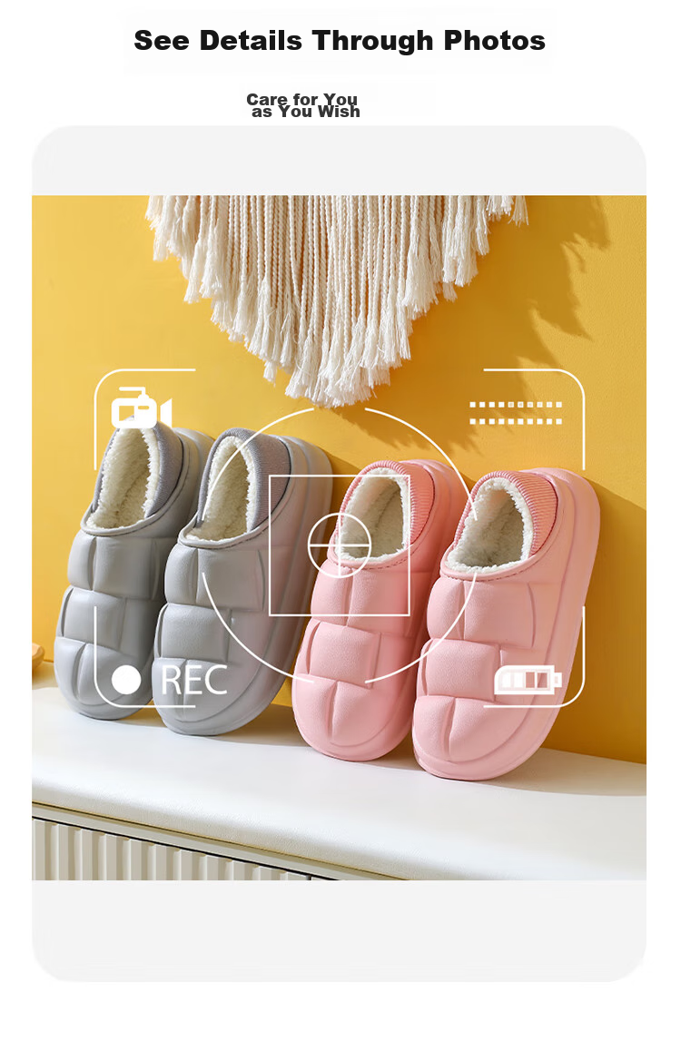 CARTELO Cotton Slippers for Men And Women, Autumn And Winter Home Indoor Outdoor Wear, Warm Water-Resistant Soft Sole EVA Couple Shoes 3