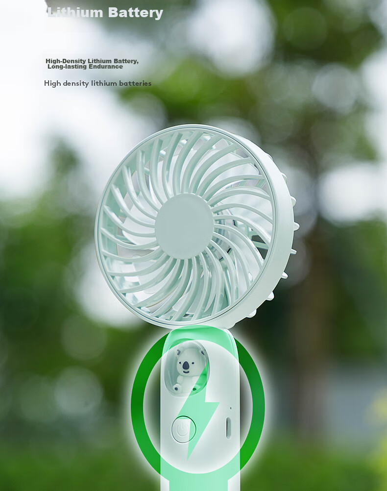 Kelleia Handheld Mini Fan, USB Fan, Portable Electric Fan, for Students, Office, Dormitory, Long Battery Life, Outdoor Travel, QL-F1, Mint Gree 13