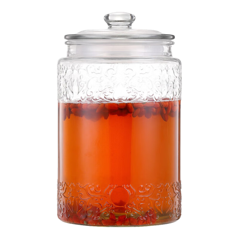 MAXCOOK Infusion Bottle And Jar, Glass Home Brewing Sealed Herbal Wine Container, 10 Jin Capacity + Wine Lifter + Brush, MCX783