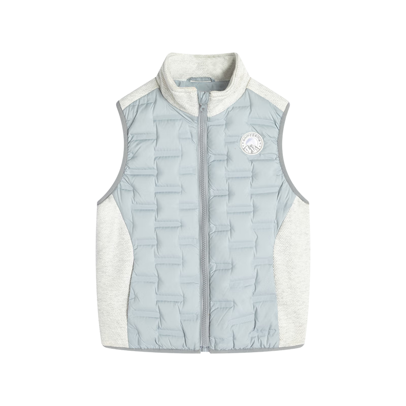 Onmygame [Light Warm Series] Children's Triple-Protection down Vest Autumn And Winter Wear Waistcoat, Space Black, 110