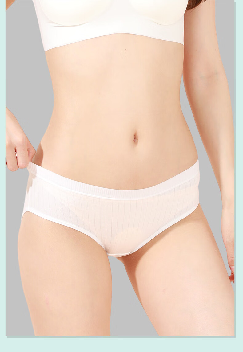 CHUYISHENG Disposable Underwear for Women, Maternity Portable Sterilized Daily-Use Striped Soft Antibacterial Travel Panties, Individually Wrapped 18