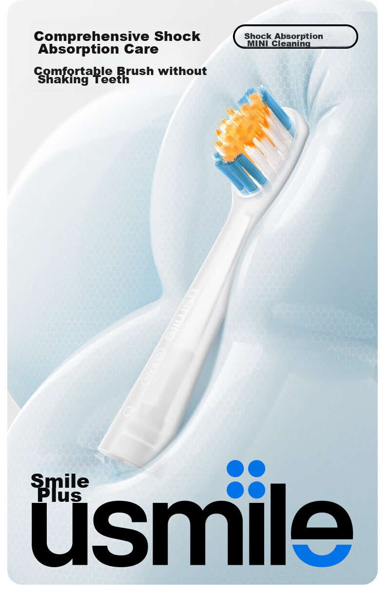 Usmile Electric Toothbrush Replacement Heads for Children, Shock-Absorbing And Gum-Protecting - 2-Pack, Gentle on Teeth, Extra Soft Gum Protection, Compatible with Q Series Children's Electric Toothbrushes 5