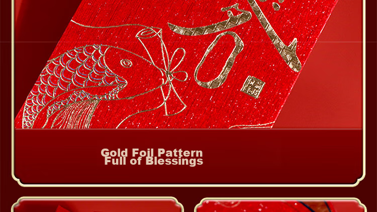 Extreme Space Bonus Red Envelope Gold List Top Birthday Creative Red Packet Good Luck Opening Ceremony Lucky Money Envelope Newborn Red Packet Bag 6 Pieces 17