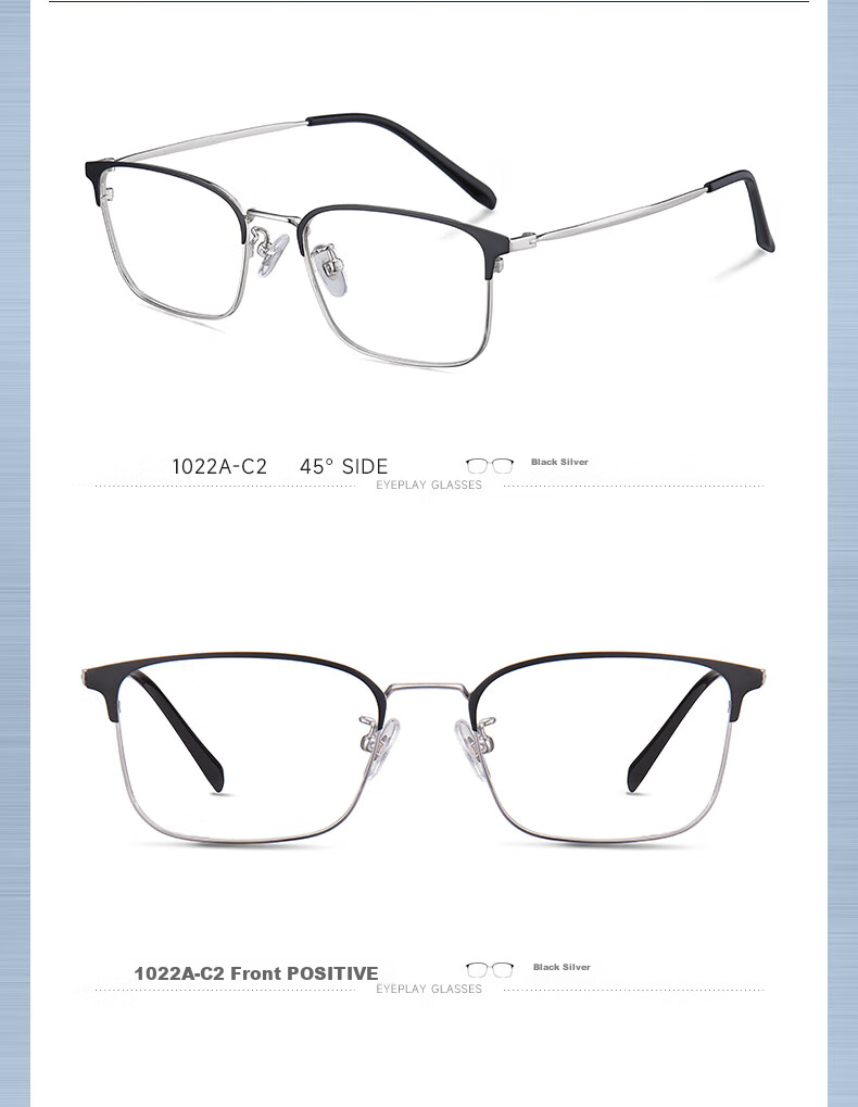 EYEPLAY Anti-Blue Light Radiation Myopia Eyebrow Frame Glasses, Lightweight Comfortable Computer Protective Eyewear, Prescription Available, Professional Glasses Fitting for Back to School 14