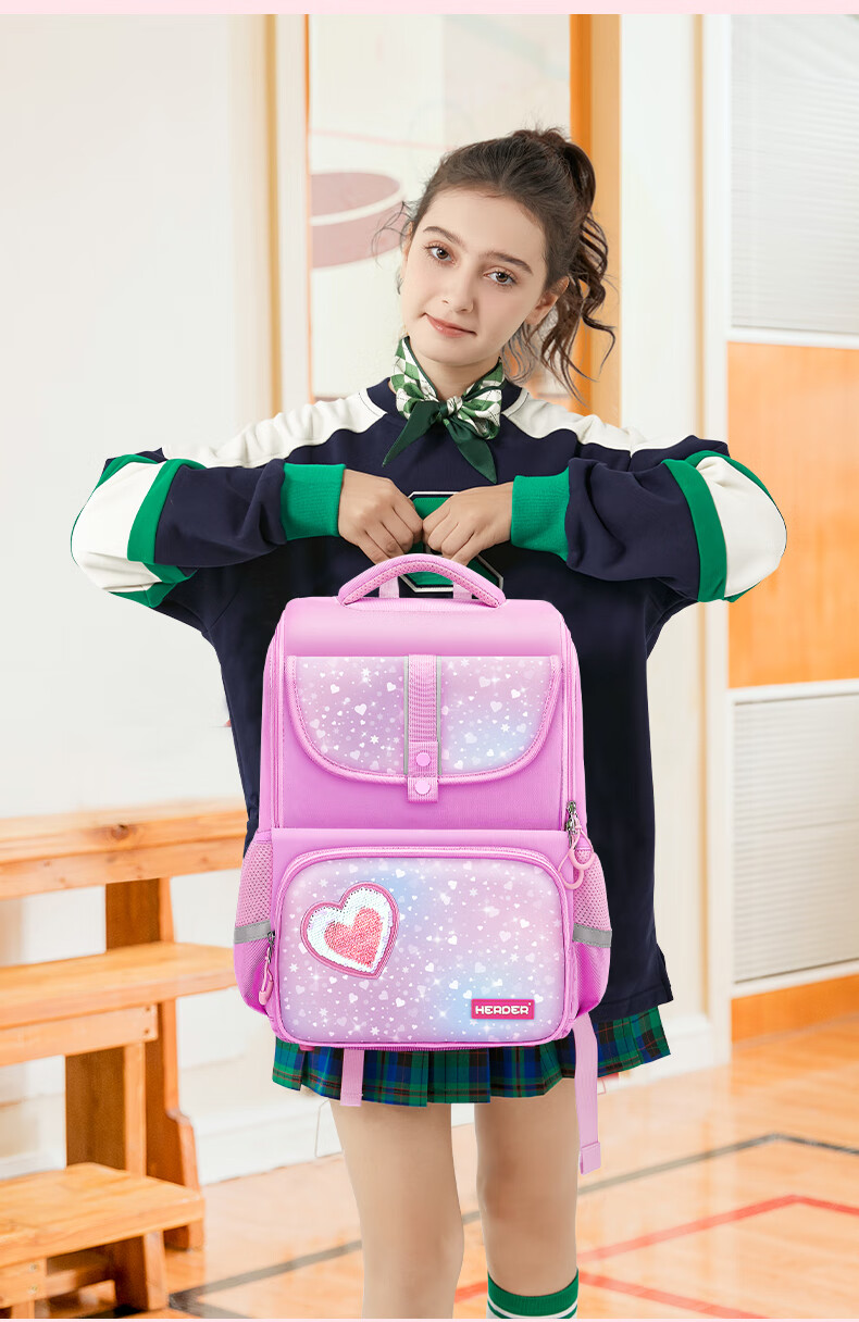 Herder Backpack for Primary School Girls Grades 1-6, Lightweight Spine Protection Breathable Children's Ultra-Light Double Shoulder Bag 3