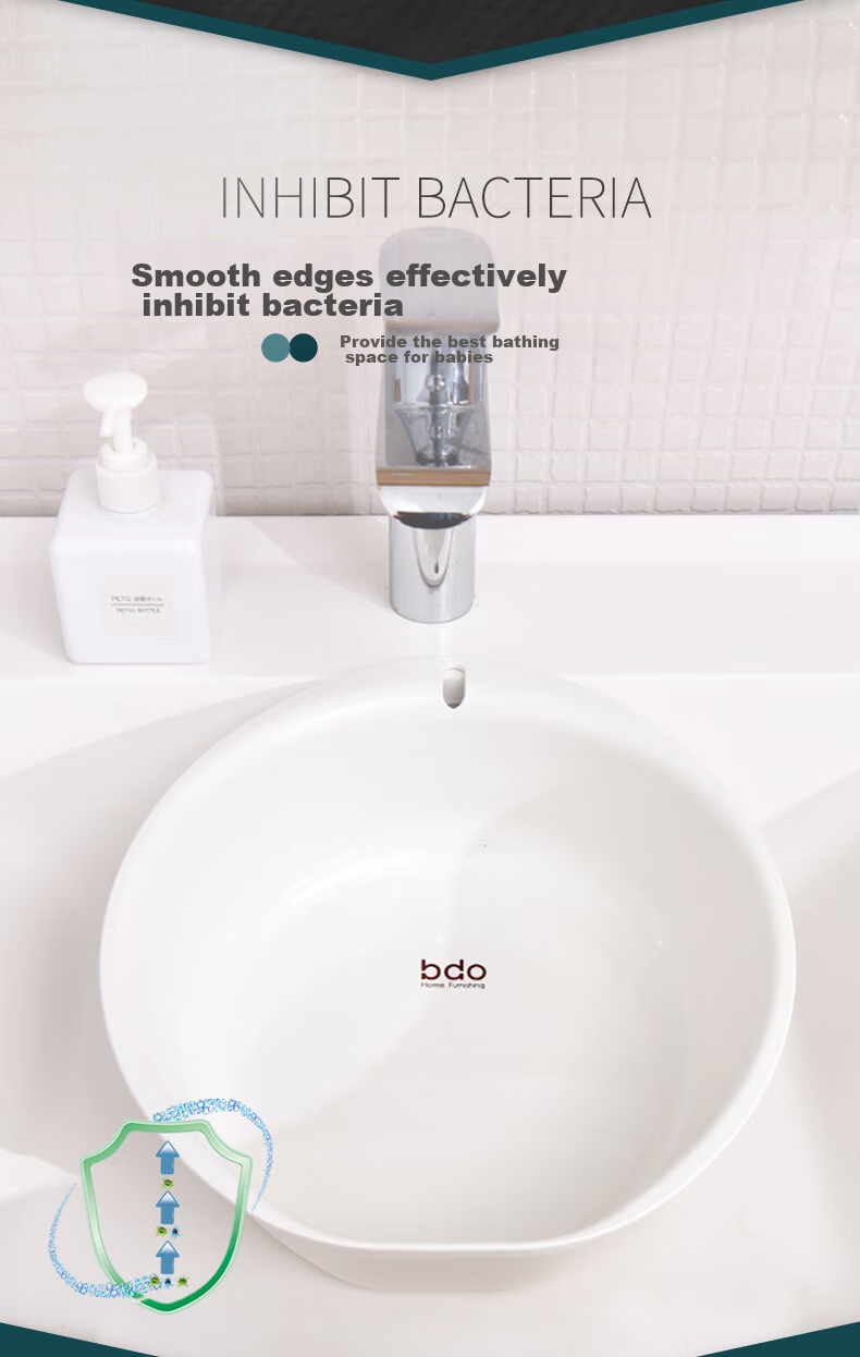 BDO Face Basin, Household Laundry And Vegetable Washing Basin, D-Shaped Wall-Mountable Plastic Basin, Thickened Foot Bath Basin, Dormitory Medium Size 7