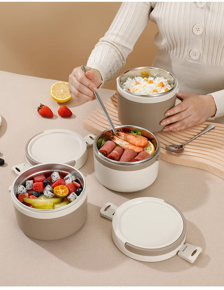 GuofengG 304 Stainless Steel Food Container, 900ml Capacity, Leak-Proof Insulated Lunch Box, Portable Thermos for Students 5