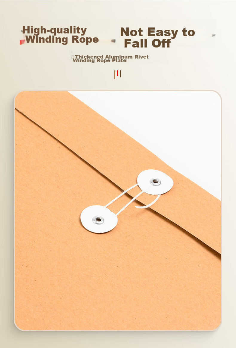 Taidang 25 File Folders, 6cm Kraft Paper, Thickened 250g Document Folders, A4 Size, for Bids And Contracts, File Storage Pouches, Receipt Organizer Bags, TA02109-25 9