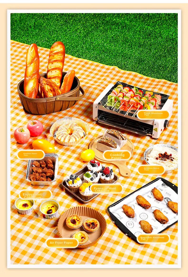 MIAOJIE Air Fryer Paper Trays, 35 Pieces, Widened Design, Double-Sided Silicone Coating for Non-Stick, Baking And Roasting Oven Use 8