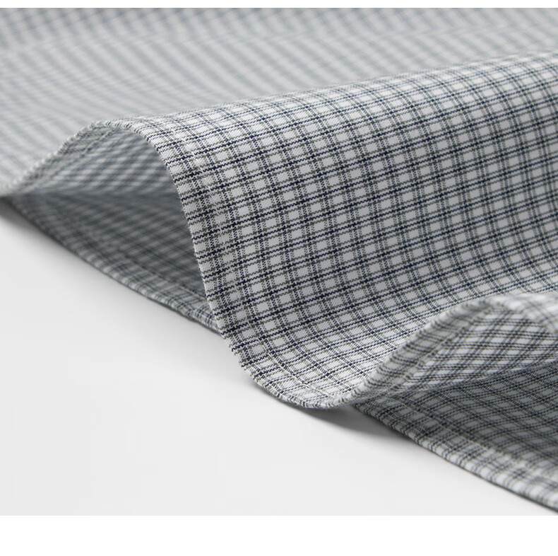 BLACKMONDAY Pure Cotton Plaid Shirt for Men, Short-Sleeved Thin Style, All-Cotton Liquid Ammonia Wrinkle-Resistant No-Iron Formal Business Casual Shirt 21