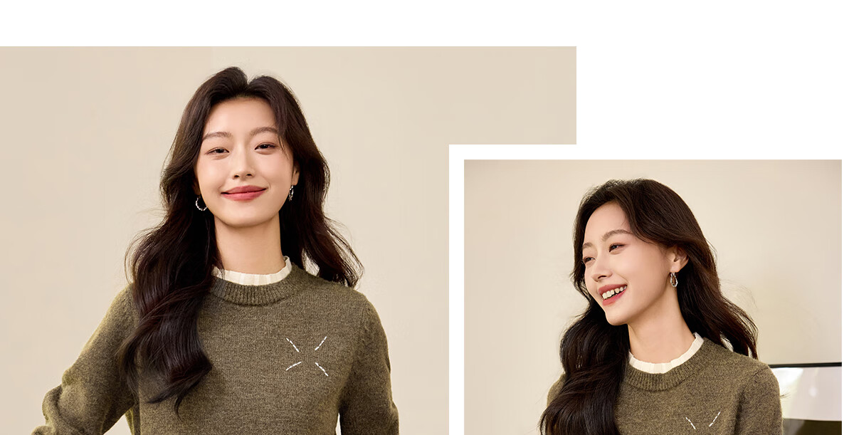 PinCai Women's Knit Sweater Wild Mallard Vintage Thickened American Style Trendy Knitwear P144Z6001 14