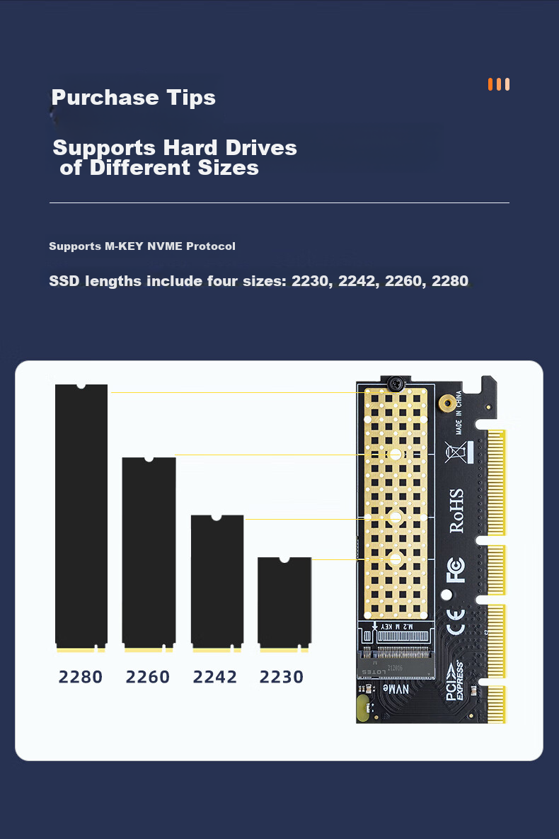 EB-LINK PCIe 4.0 X16 to M2 Expansion Card, Full Speed 64Gbps Single-Port M.2 Interface, NVMe Adapter Card for SSD Solid State Drive 6