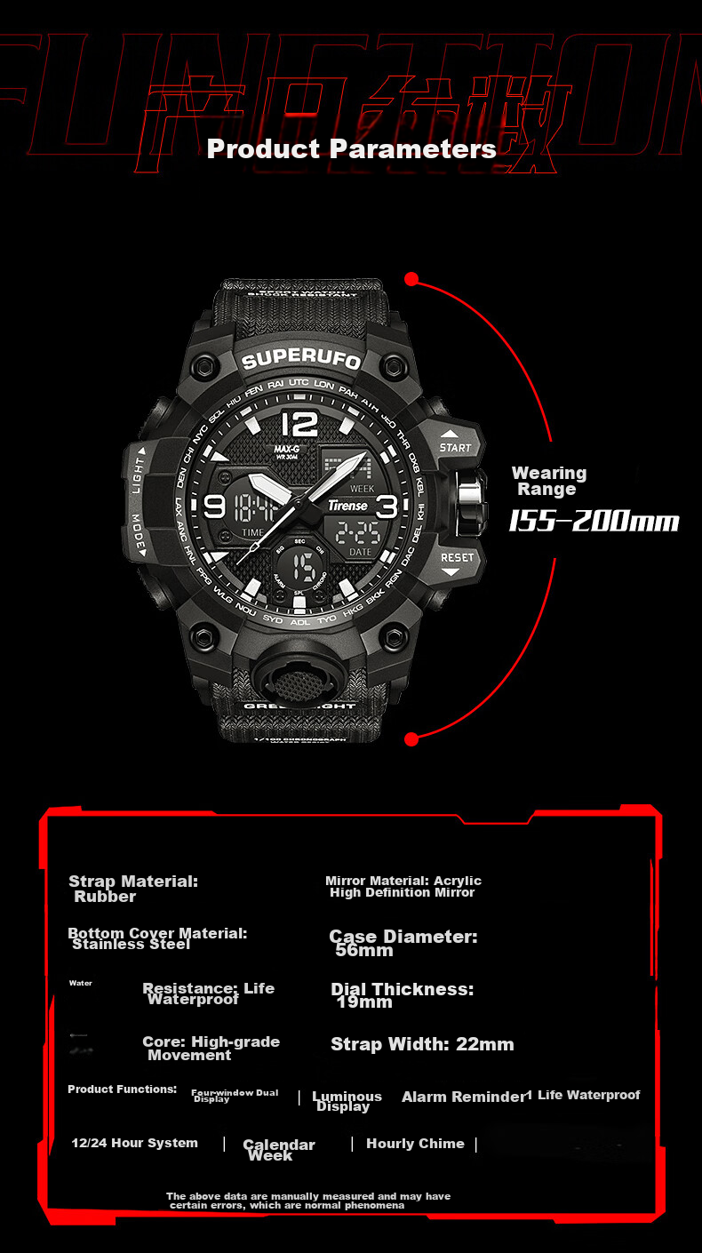 MAX-G Sports Watch for Men And Teenagers, Multi-Functional Luminous Dual Display Electronic Watch for Middle School, High School Students And Young Adults, Back to School 13