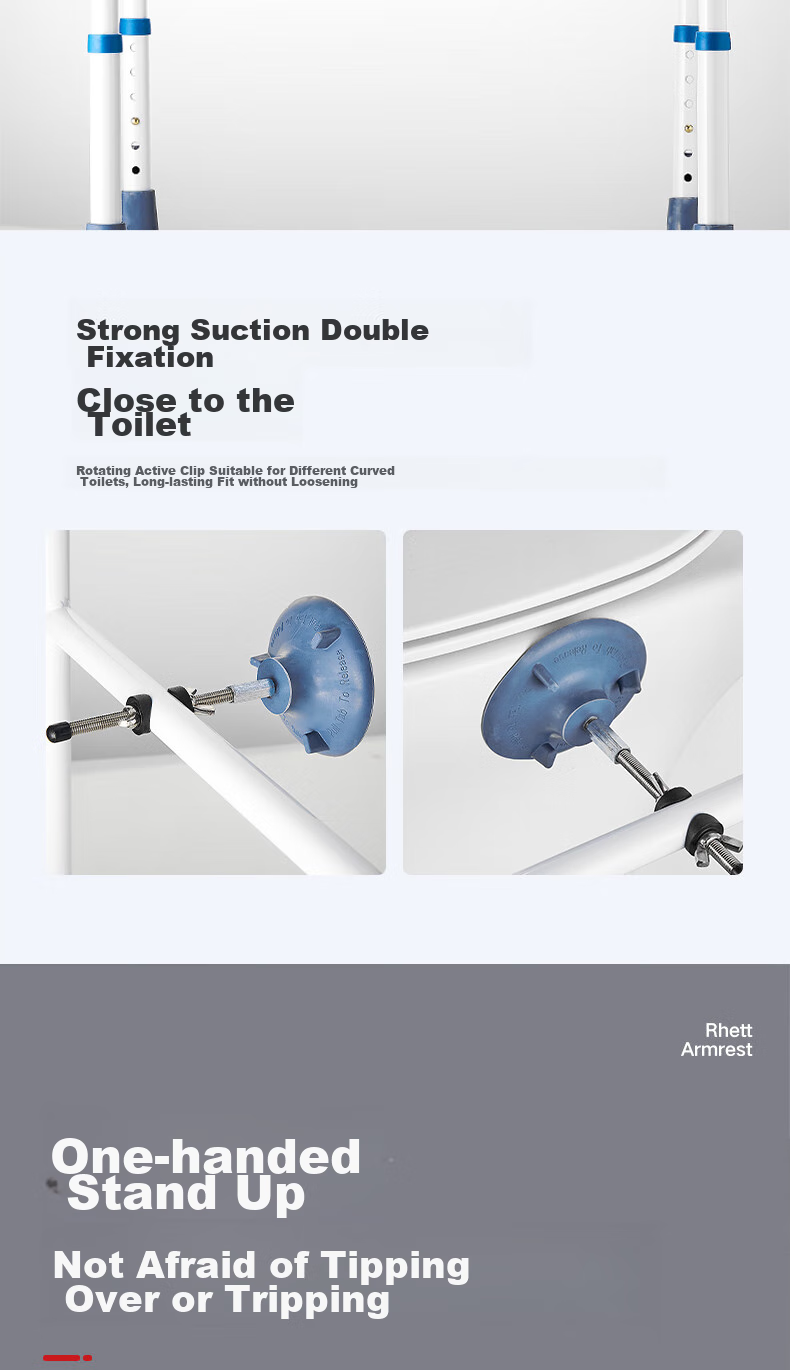 Meiruide Elderly Toilet Handrail Riser, Safety Handrail Support Frame, Bathroom Anti-Fall Device LQX050017-03 8