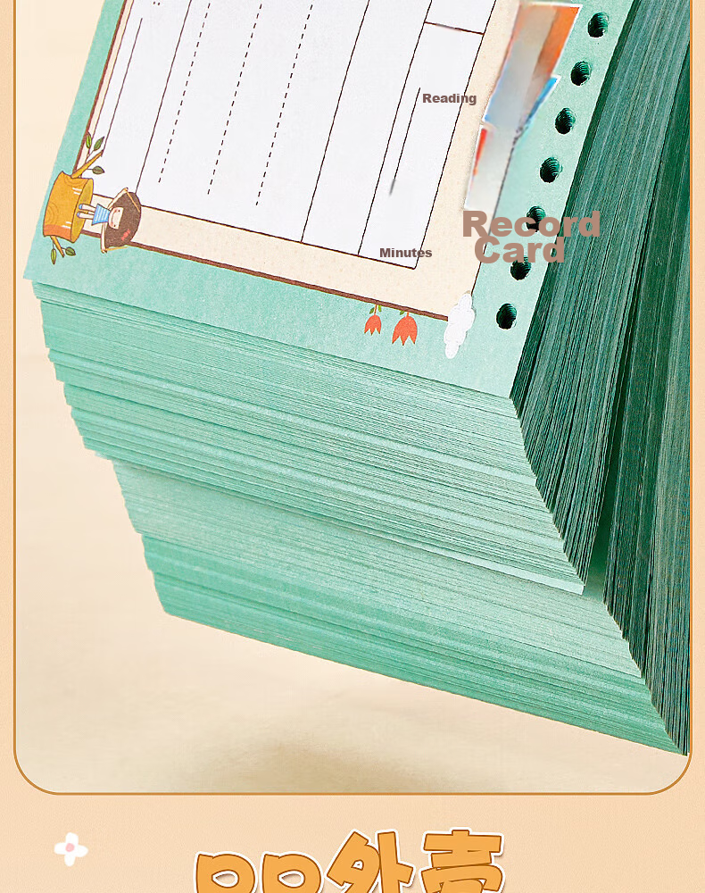 Sannianerban A5/200 Sheets Landscape Blue Extra-Padded Reading Record Card, Reading Notebook, Copybook, Elementary School Student Extracurricular Reading, Good Words And Sentences Collection Book 10