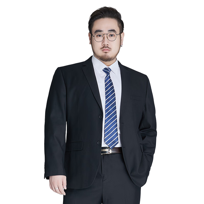 Ayoupang Large Size Suit Set for Men, Loose-Fitting Professional Formal Wear, Business Jacket, Plus Size Wedding Groom's Suit, Formal Attire