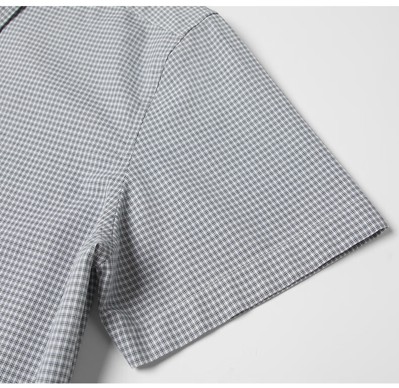 BLACKMONDAY Pure Cotton Plaid Shirt for Men, Short-Sleeved Thin Style, All-Cotton Liquid Ammonia Wrinkle-Resistant No-Iron Formal Business Casual Shirt 18