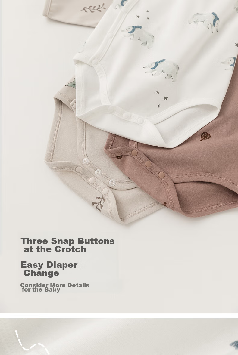 Guaiqixiong Baby Pure Cotton Onesie, Spring And Autumn Newborn Clothes, Triangle Bodysuit, Infant Romper, Autumn Style Sleepwear 8