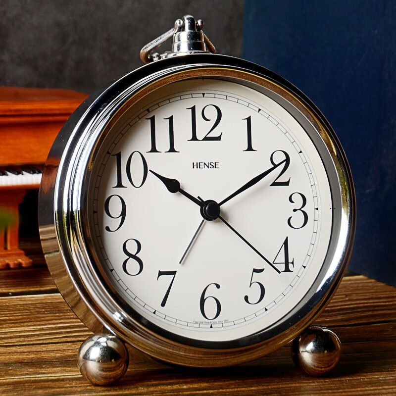Hense Creative Alarm Clock, Stylish Bedroom Clock, Children's Student Alarm Watch, Personalized Quartz Clock, HA75 Electroplated Arabic Dial