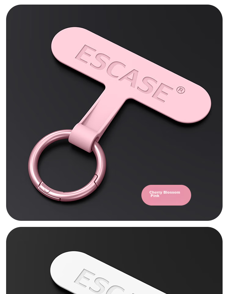 ESCASE Phone Lanyard Clip, Fixed Card Holder, Phone Case Clip, TPU Patch, Chain Connector Pad, Hanging Ring, Anti-Loss Device, PT-M03Pro Pink 14
