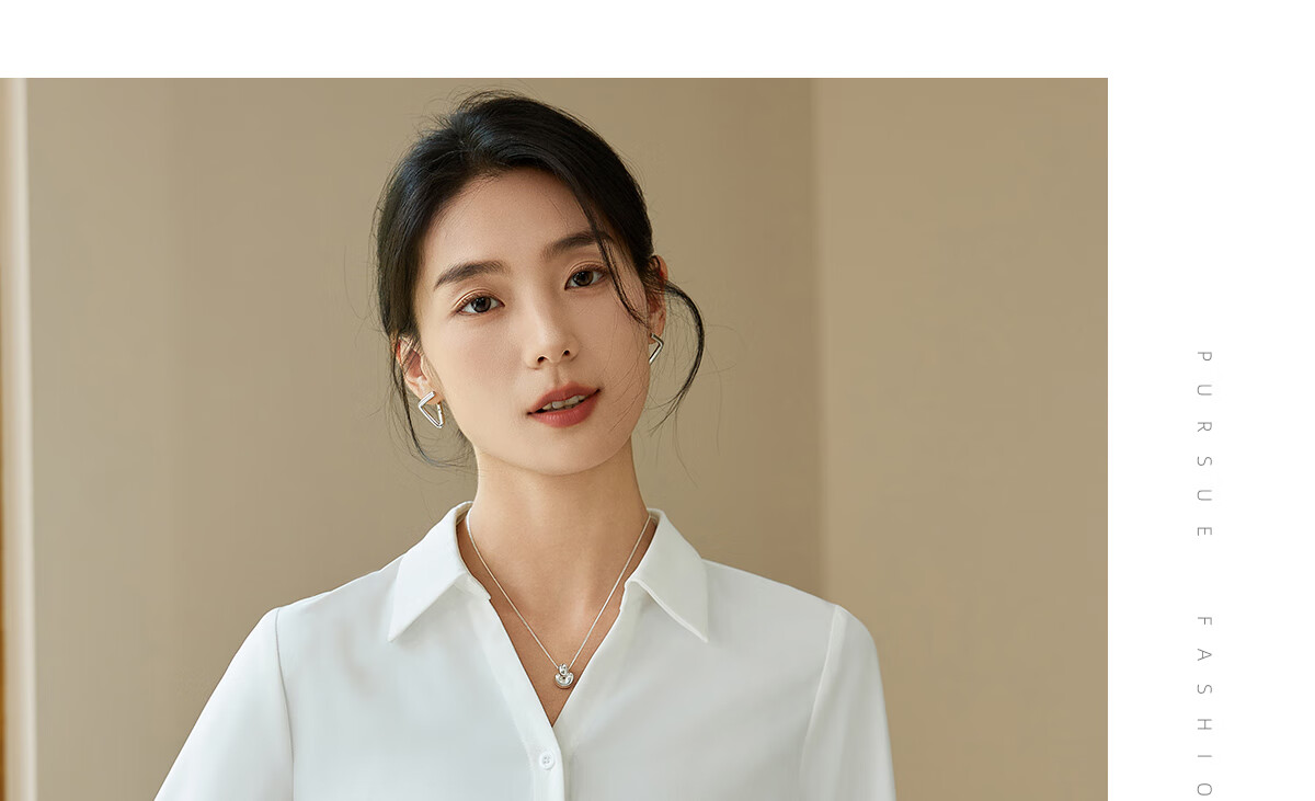 Chushen Spring And Autumn Long-Sleeve Shirt for Women, V-Neck Collar, Casual Versatile Commuter Professional White Blouse S143C2049 M Size 14