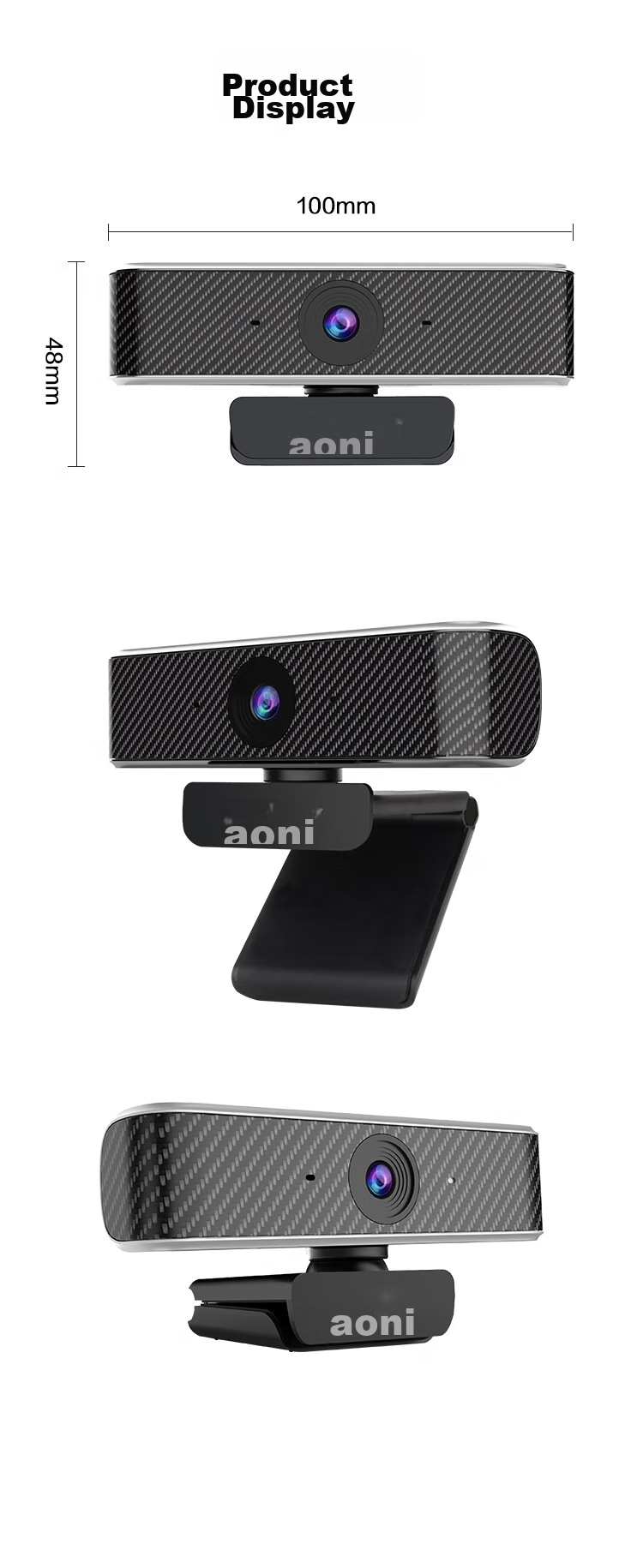 Aoni Computer Webcam, 1080P HD, Fixed Focus Mode, Student Online Class Video HD 1080P with Microphone, Desktop And Laptop USB Plug-And C16 9