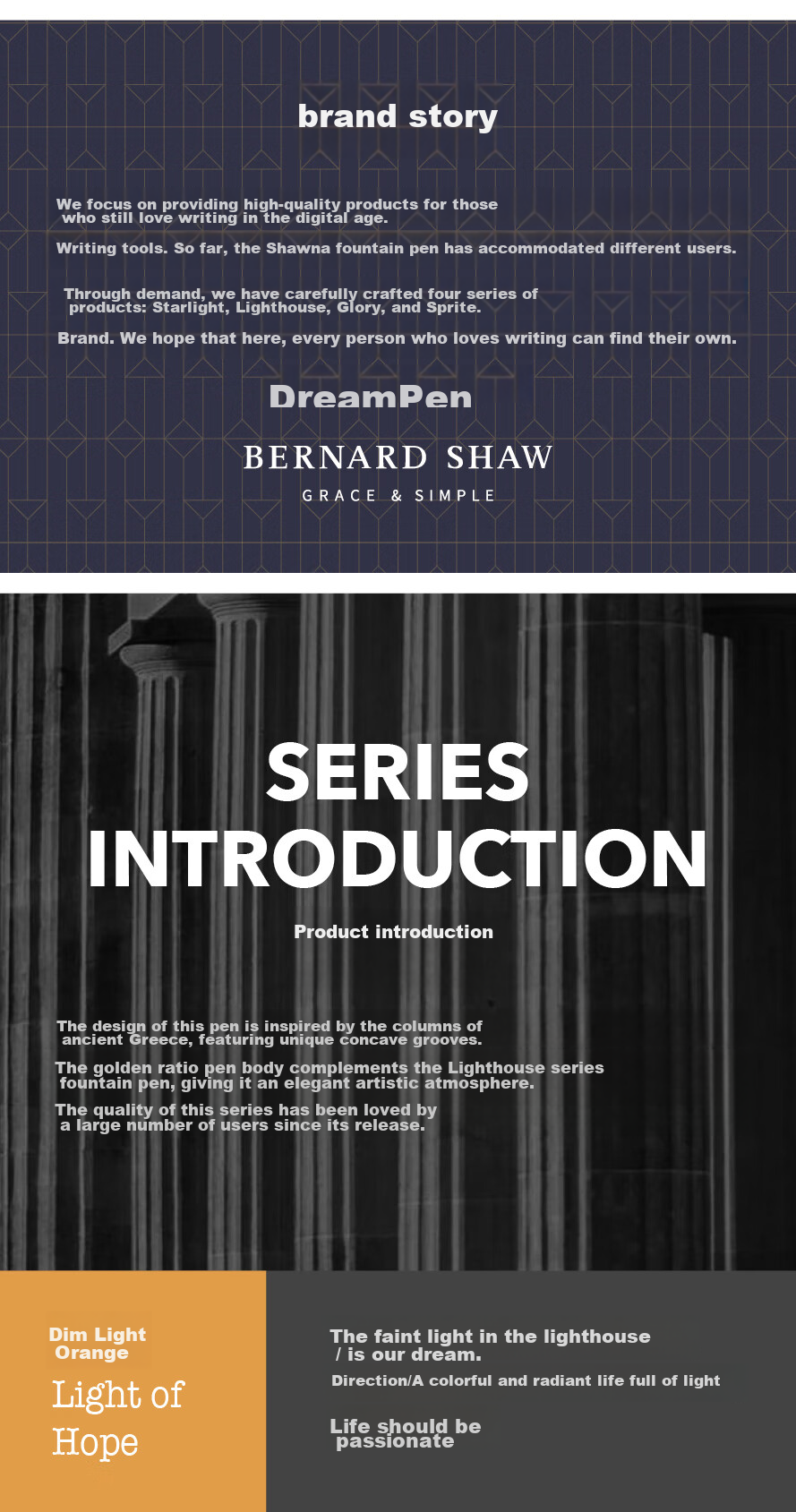 Bernard Shaw Mid-Autumn Festival And National Day Gift Ballpoint Pen High-End Luxury [Lighthouse] Micro-Glow Orange Ultimate Pen Refill Gift Box Set Premium Business Office Men's 2