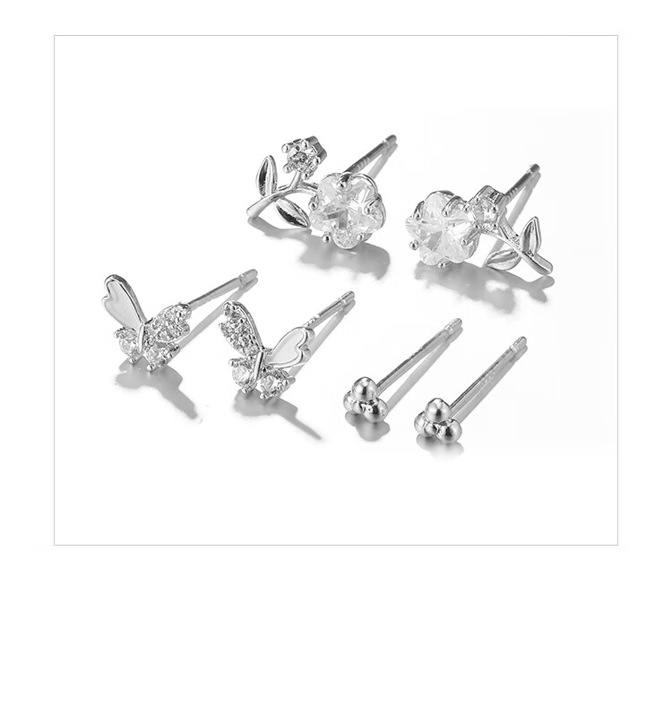 Clect Three-Piece Earrings Set for Women, Fashionable And Elegant Ear Jewelry Set, Versatile Light Luxury Fashion Birthday Gift for Girlfriend 10