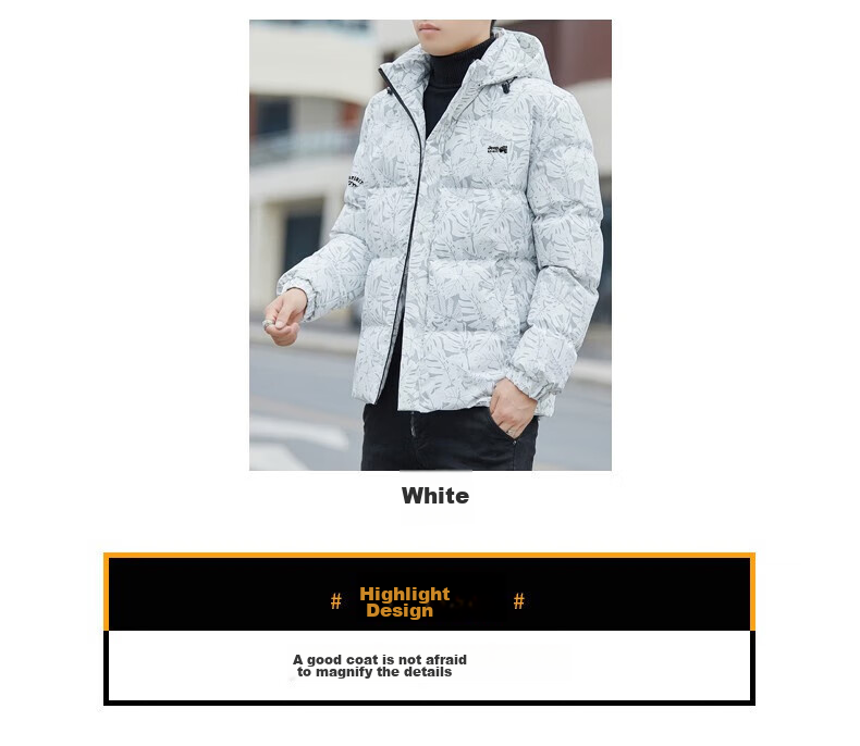 JEEP SPIRIT Men's Hooded Cotton Jacket, Autumn And Winter New Style, Solid Color Skin-Friendly Thickened Windproof Coat, Black, 2XL 6