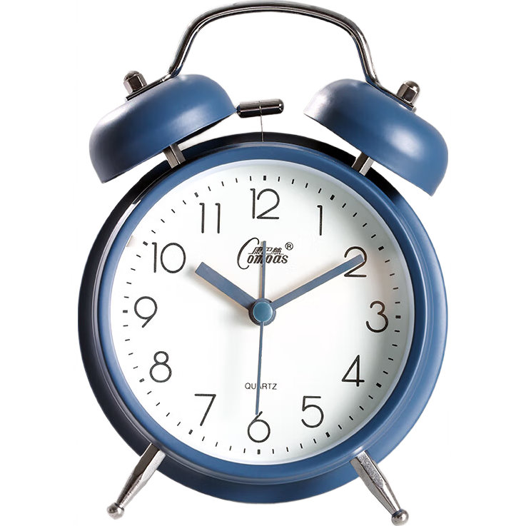 Compas Alarm Clock for Children And Students, Retro Mechanical Bell Alarm Clock with Loud Volume, Bedside Clock, Essential for Back-To Season, 2314 Blue Back-To Editio