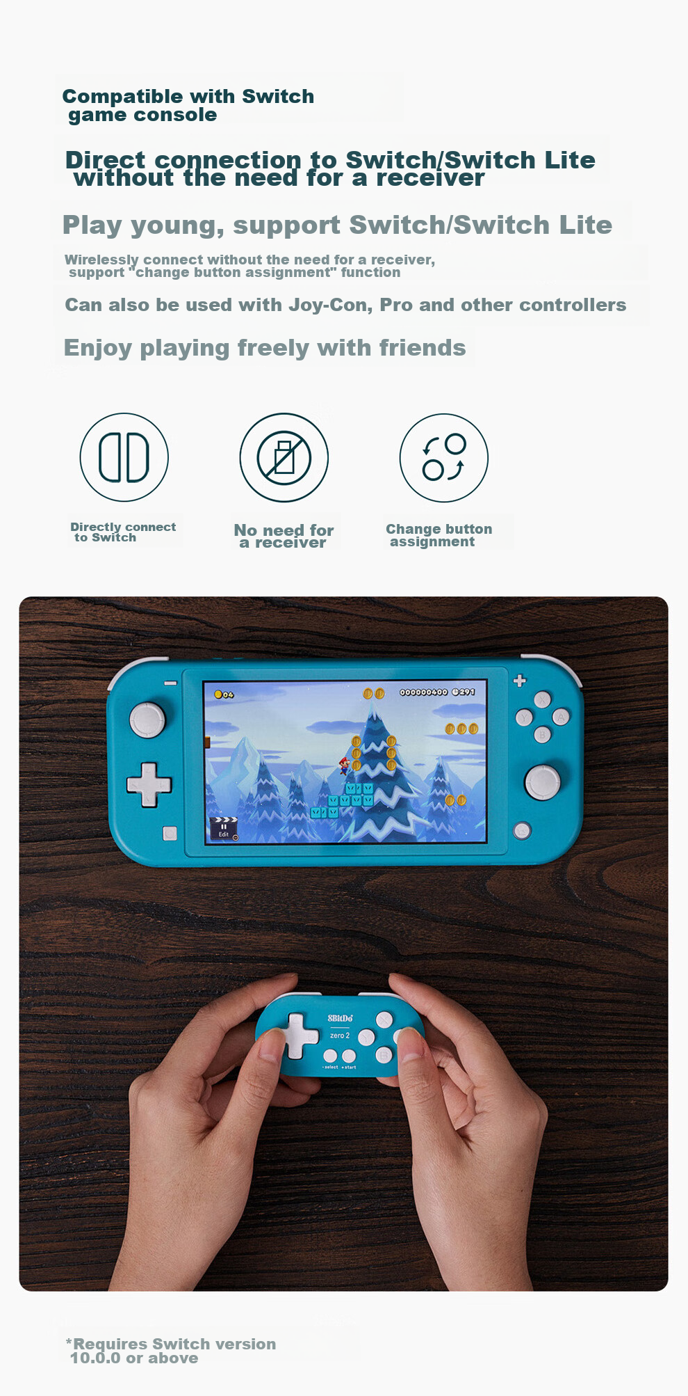 8BitDo Zero2 Mini Game Controller, Anki Shortcut Tool, Drawing Shortcut Assistant, Wireless Mobile Switch Game Console Steam, Cherry Blossom Pink 3