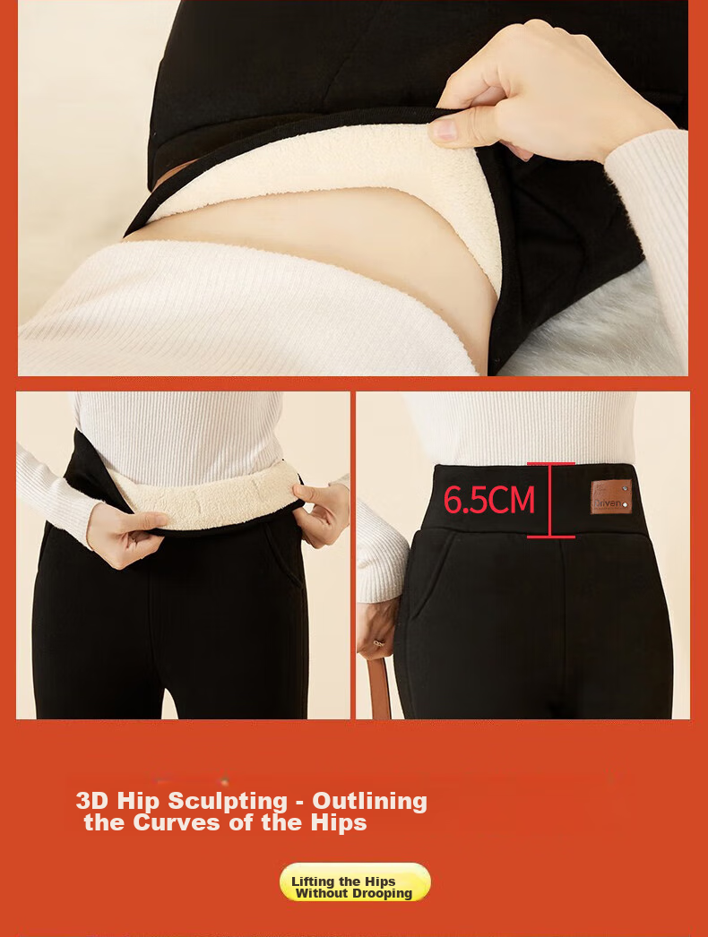 LangSha 25 Autumn Winter New Lamb Fleece Lined Leggings Thickened Warm High Waist Slim Fit Plus Size Cotton Pants for Women 7