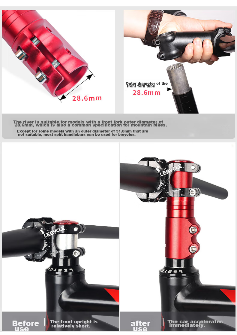 LEBYCLE Mountain Bike Handlebar Riser, Adjustable Stem Extension, Handlebar Heightening Accessory, 150MM Spacers, Installation Tools 10