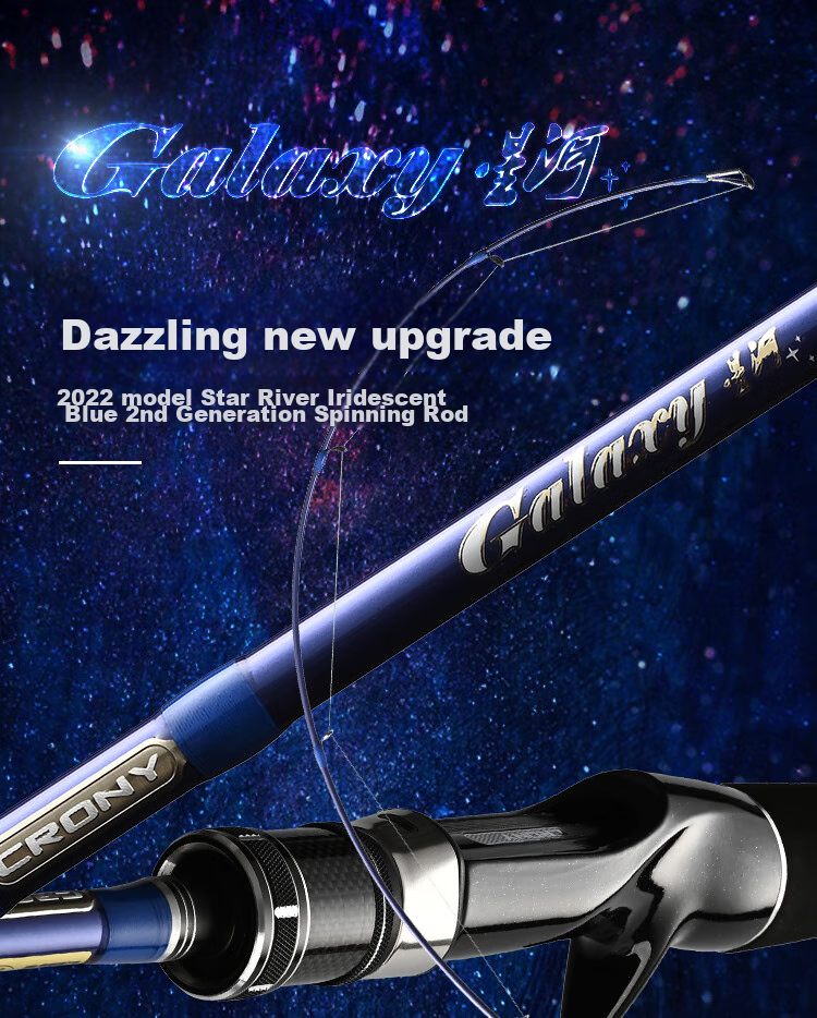CRONY Starry Sky Second Generation Pearl Blue Gun Straight Handle Medium Soft Action Long-Casting Lure Rod, 2.44m Sliding Float Version GAS2-802ML 2
