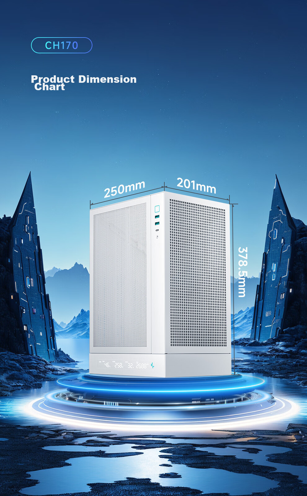 DEEPCOOL CH270 Vertical Back-Insert Case White Vertical MATX Structure Supports Back-Insert Motherboard Compatible with 360 Water Cooling ATX Power Supply 4
