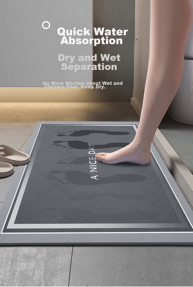 Zunchao Bathroom Mat, Absorbent Non-Slip Mat for Bathroom Entrance 3