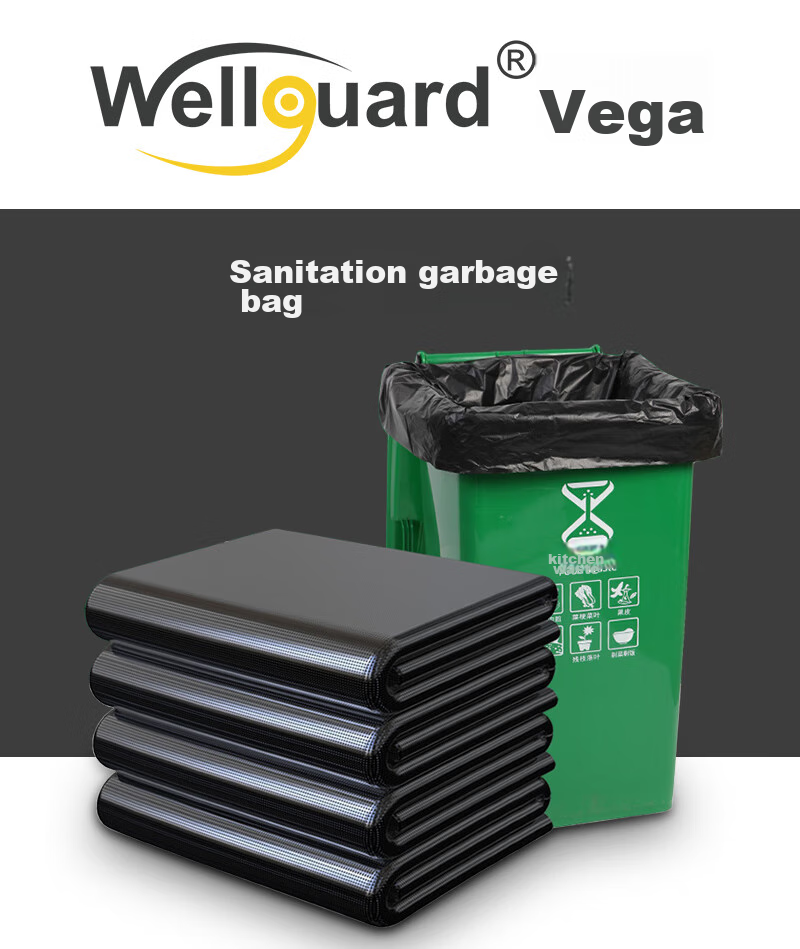 Wellguarding Heavy-Duty Garbage Bags, 50L Thick Black Trash Bags for Hotels And Sanitation, Large Size 70*80cm, 50 Count, Double-Sided 3 Mil Thickness 1
