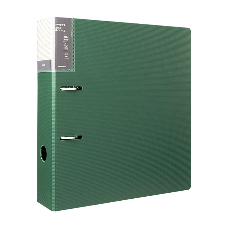 TIANSE Thick Loose-Leaf File Folder, Three-Inch Quick-Release Binder, Two-Hole Loose-Leaf Folder, Large Capacity Strong Clip for Inserting Pages, Office Supplies, TS-11004, Dark Gree