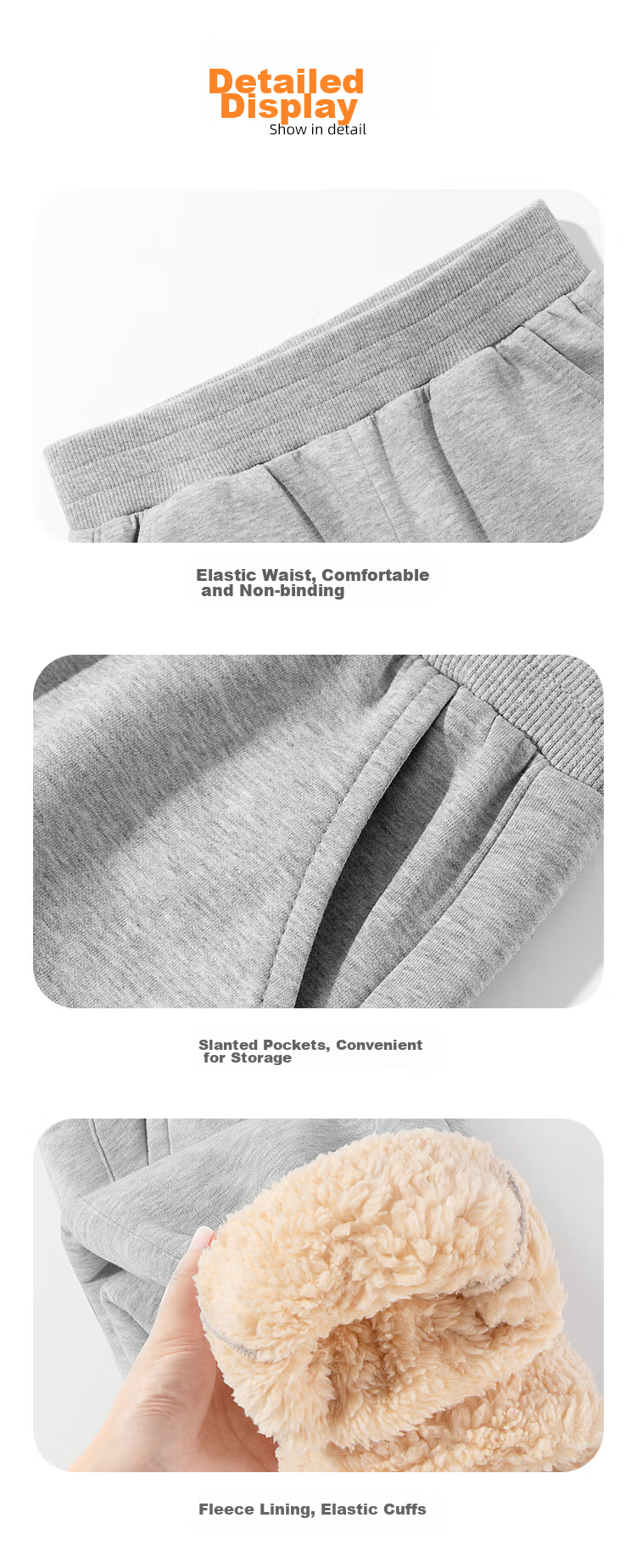 Baleno Boys' Pants, Fleece-Lined And Thickened, 2026 Children's Winter Clothing, Warm Lambswool Long Pants, Winter Style Kids' Sports Sweatpants 15